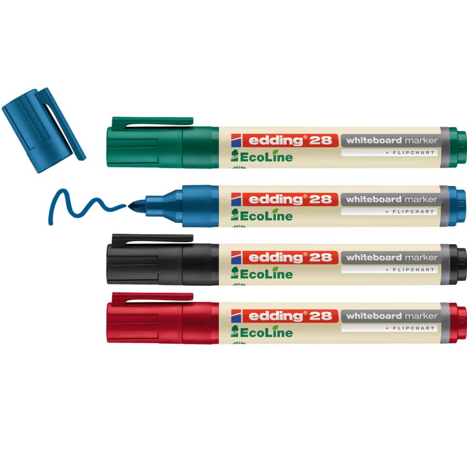 Whiteboard marker, EcoLine, Chisel tip, Assorted colors, Flipchart marker