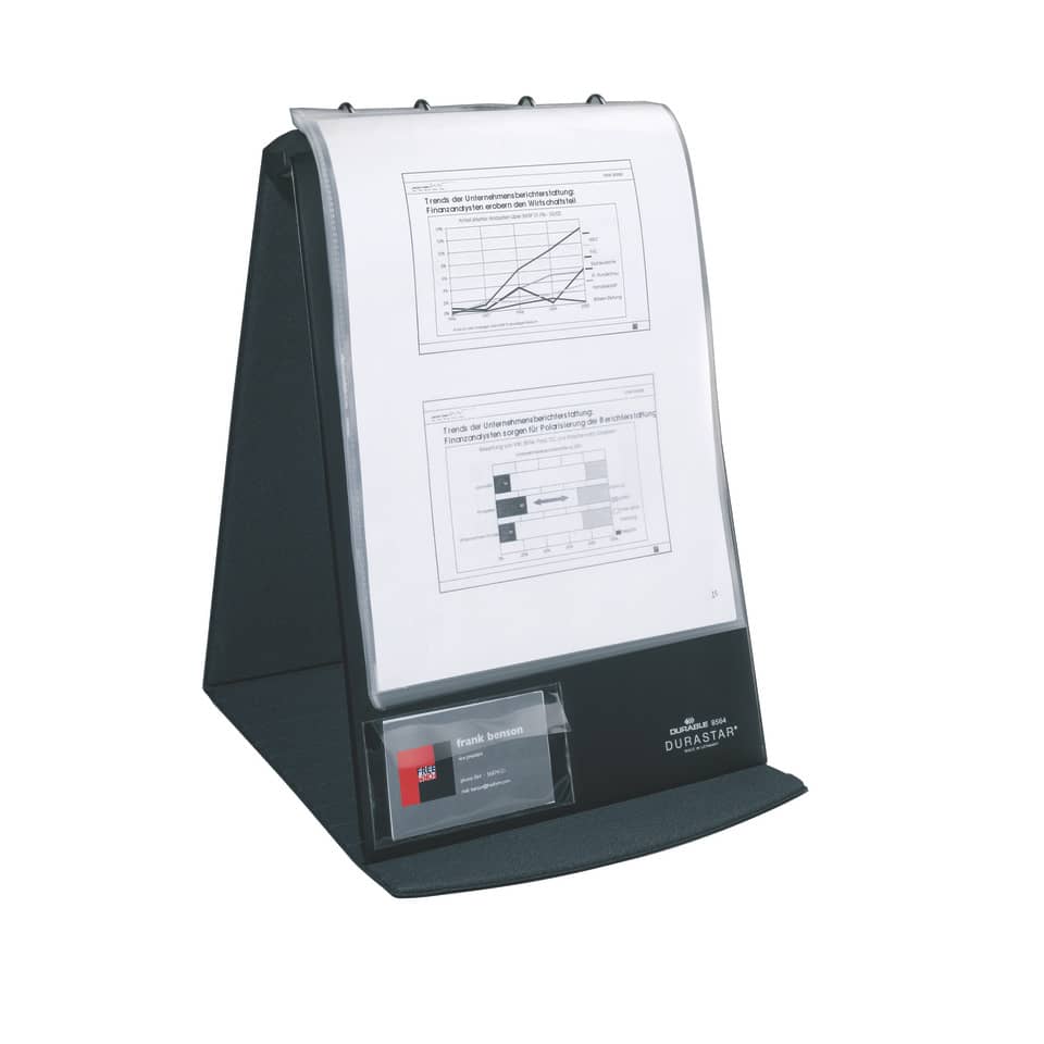 flipchart stand, paper pad, document holder, desk accessory, card slot