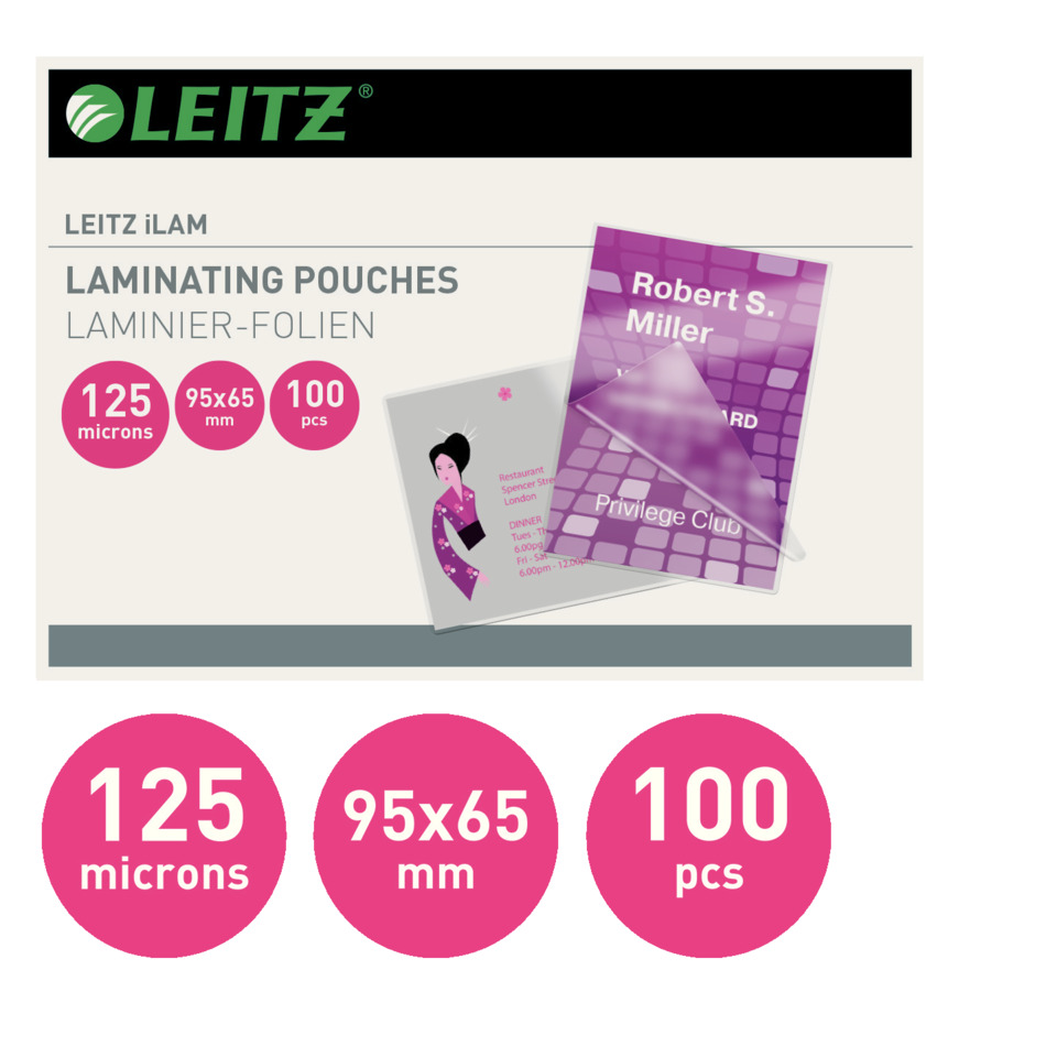 Laminierung, Pouches, Laminer-Folien, 125 microns, 100 Stk
