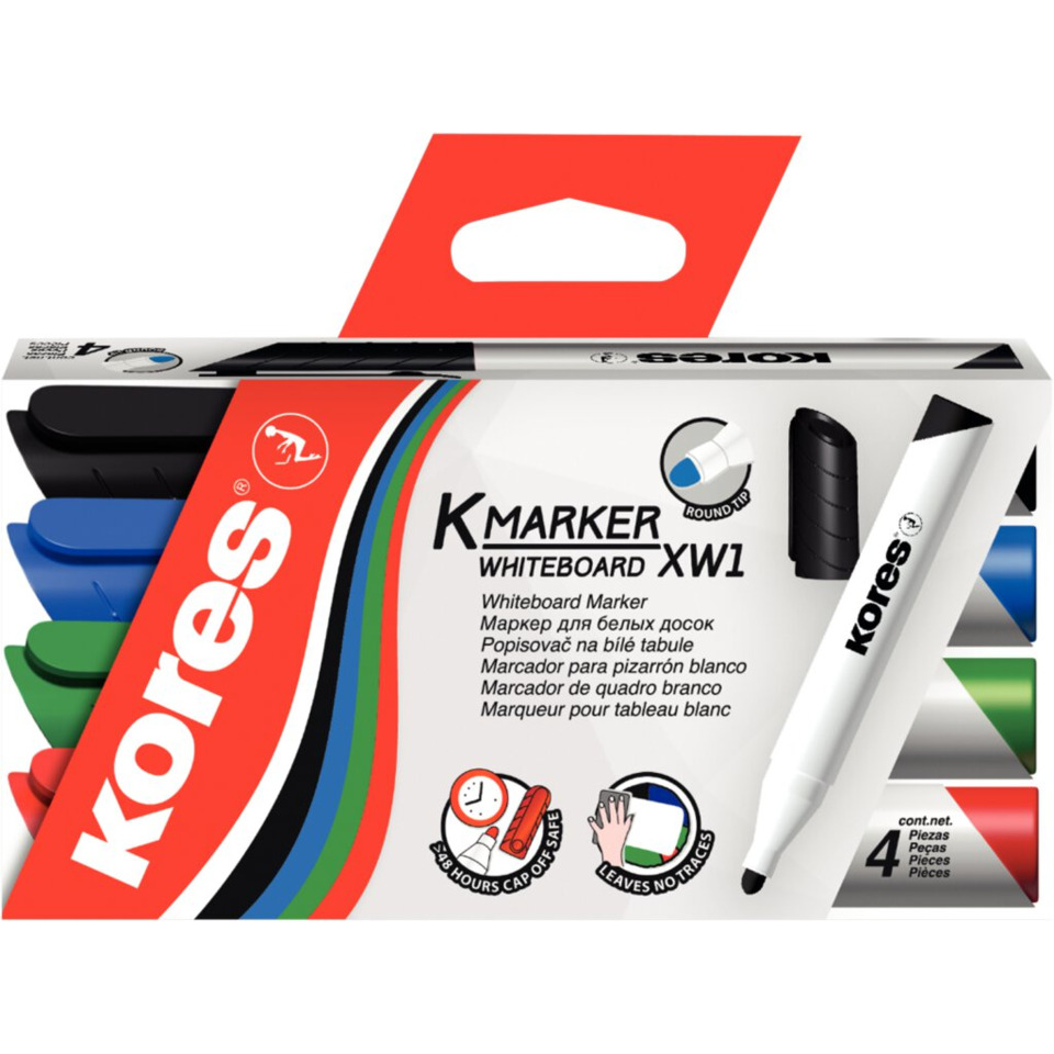 whiteboard marker, vier stücke, runder spitz, farbige spitze, Kmarker