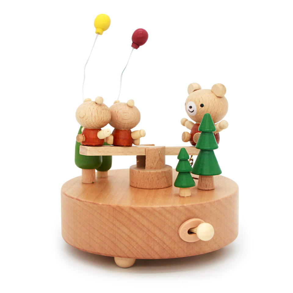 Holzspielzeug, Riesenrad, Holzfigur, Tannenbaum, Kinderuhr/Schalter