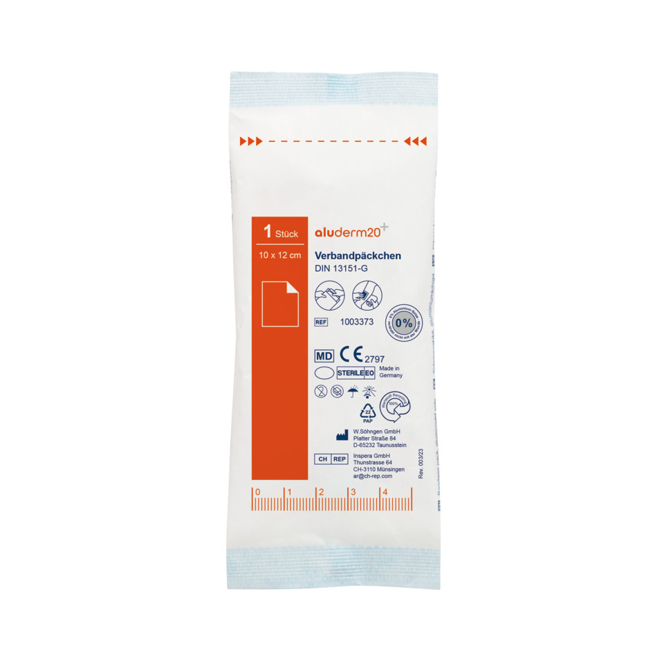 Verbandpäckchen, Medizinische Verpackung, DIN 13151-G, 10 x 12 cm, Sterilisiert?