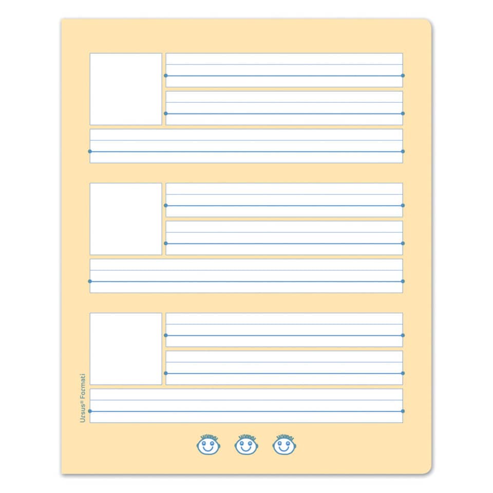 Notizblock, Notizbuch, Lineierte Seiten, Orangene Ummantelung, Gitterabschnitte