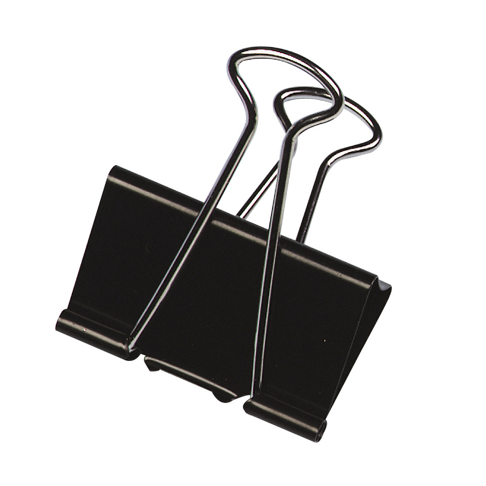 Binderclip, Schwarz, Metall, Bürozubehör, Klemme