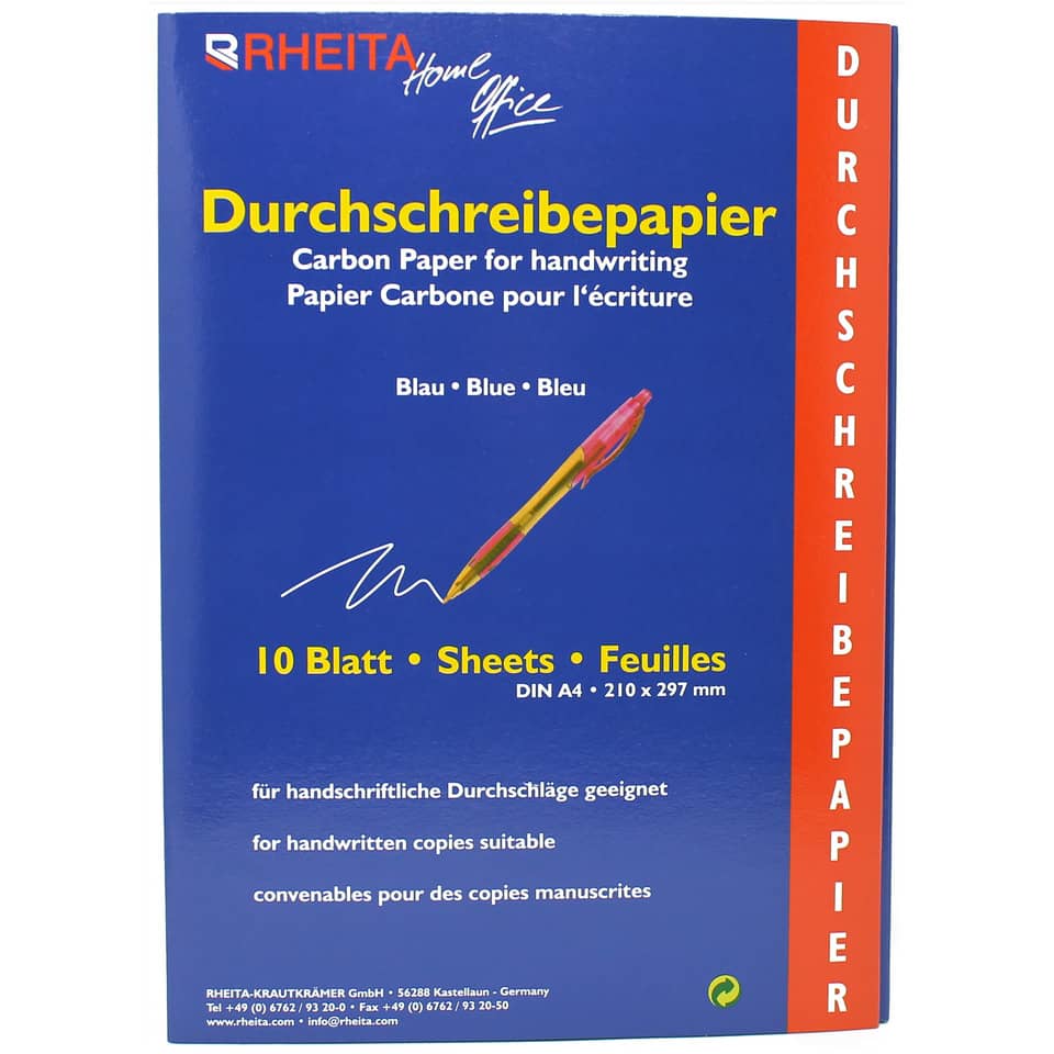 Kopierpapier, Durchschreibepapier, Blau, DIN A4, 10 Blatt