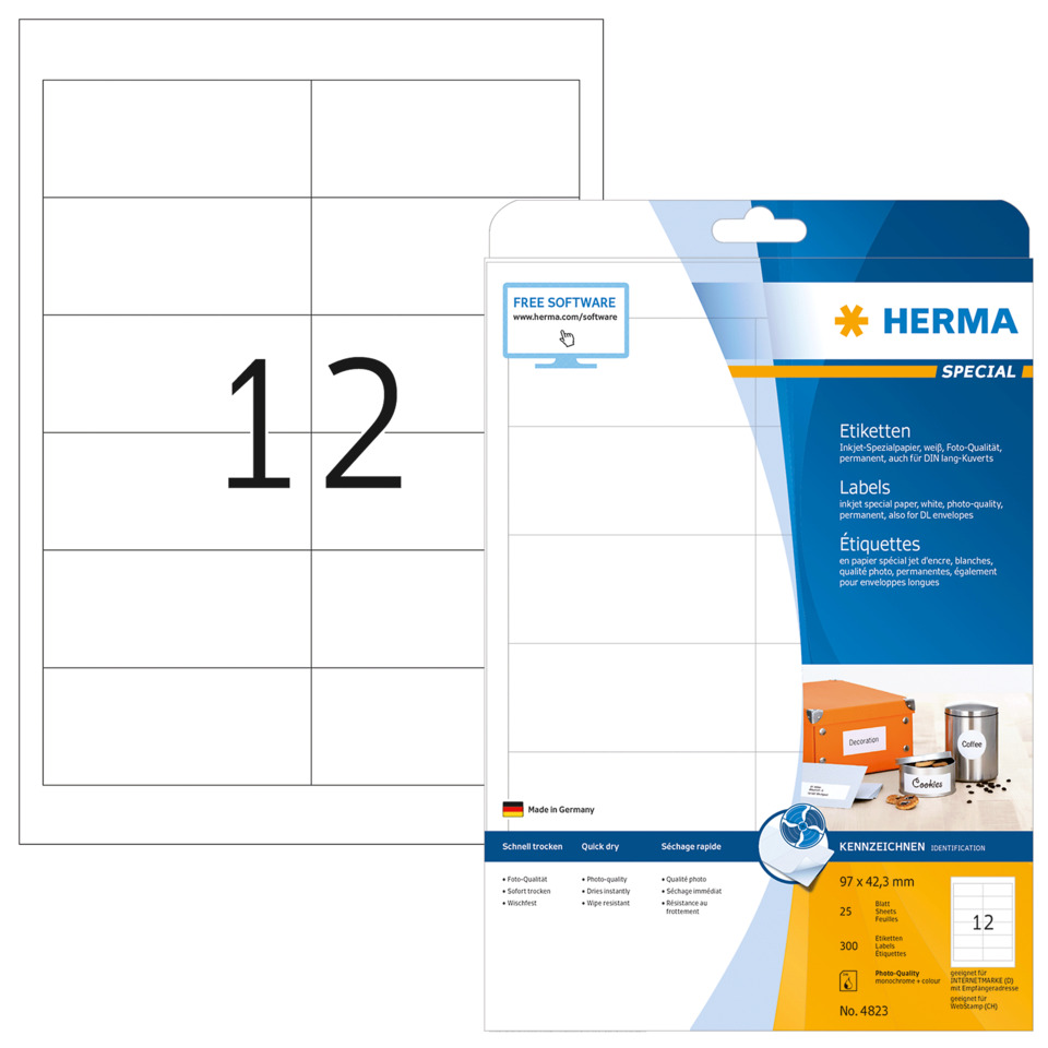 Etiketten, Aufkleberpapier, Weiß, DIN-A6, Spezialpapier