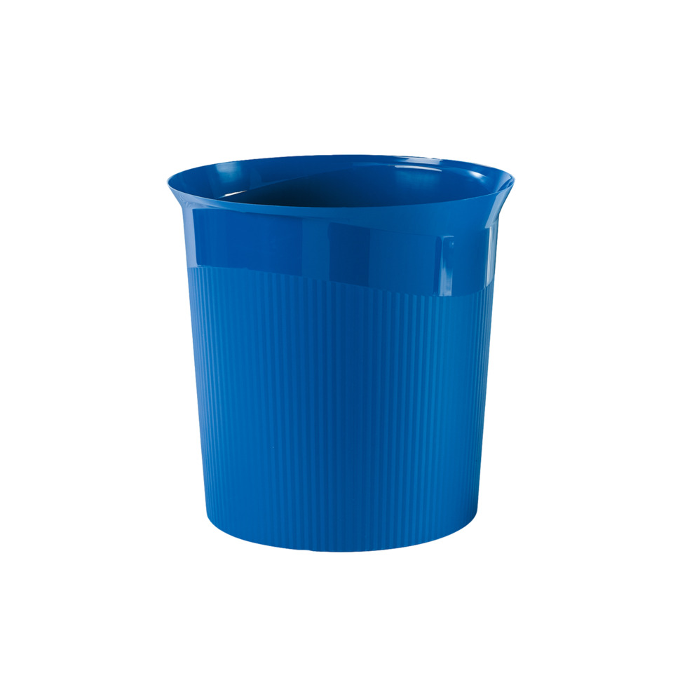 Korb, Becher, Becher aus Kunststoff, blau, rippendes Muster