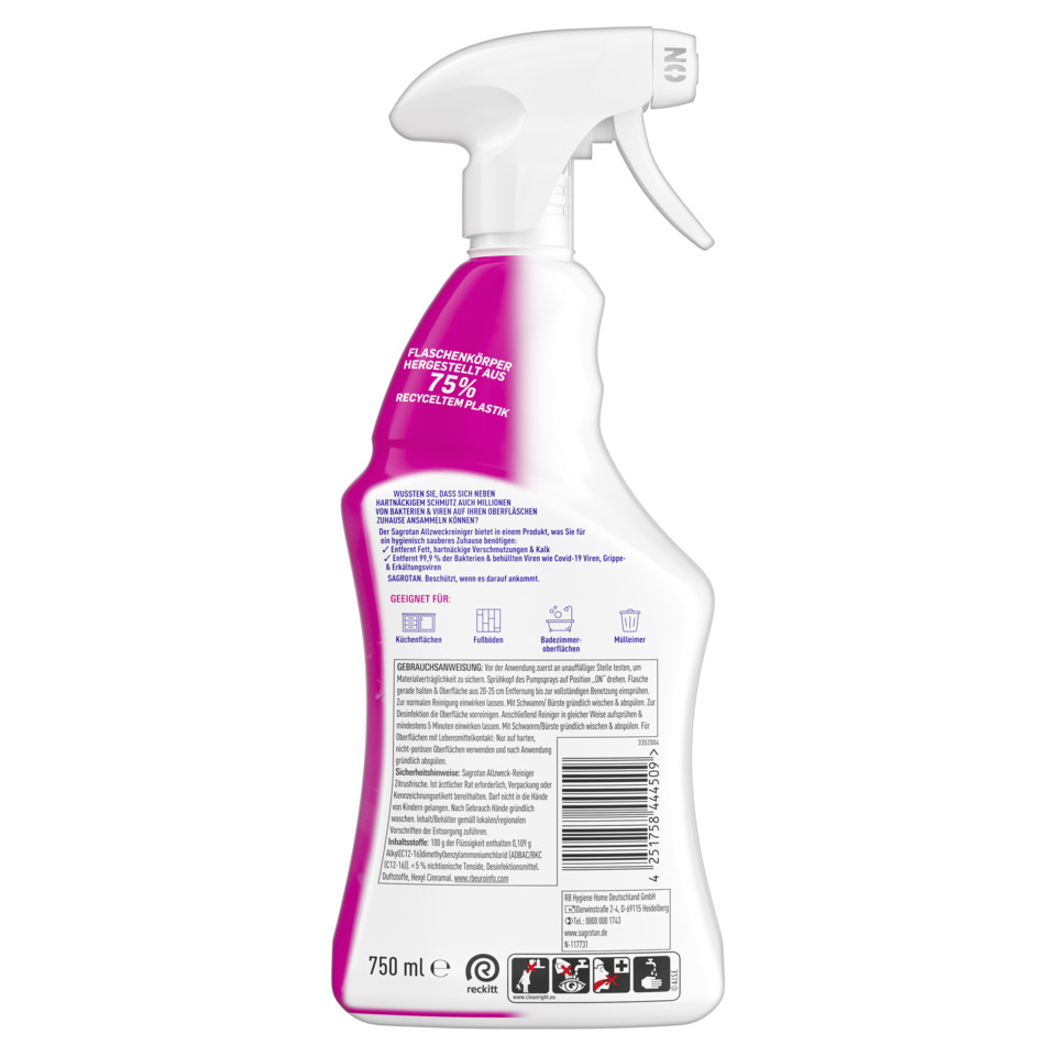 Sprühflasche, Reiniger, Flasche, Pink, 750 ml