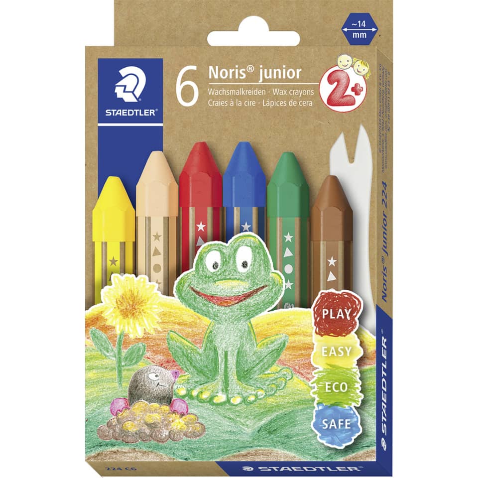 Buntstifte, Wachsmalkreiden, Kinderkunst, Frosch-Illustration, Mehrfarbig