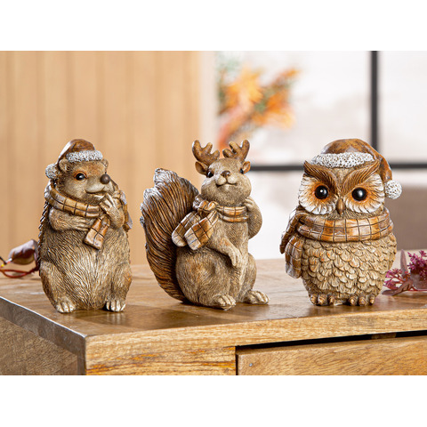 Dekofigur Waldfreunde braun GILDE 60062 8,5x9x13,5cm