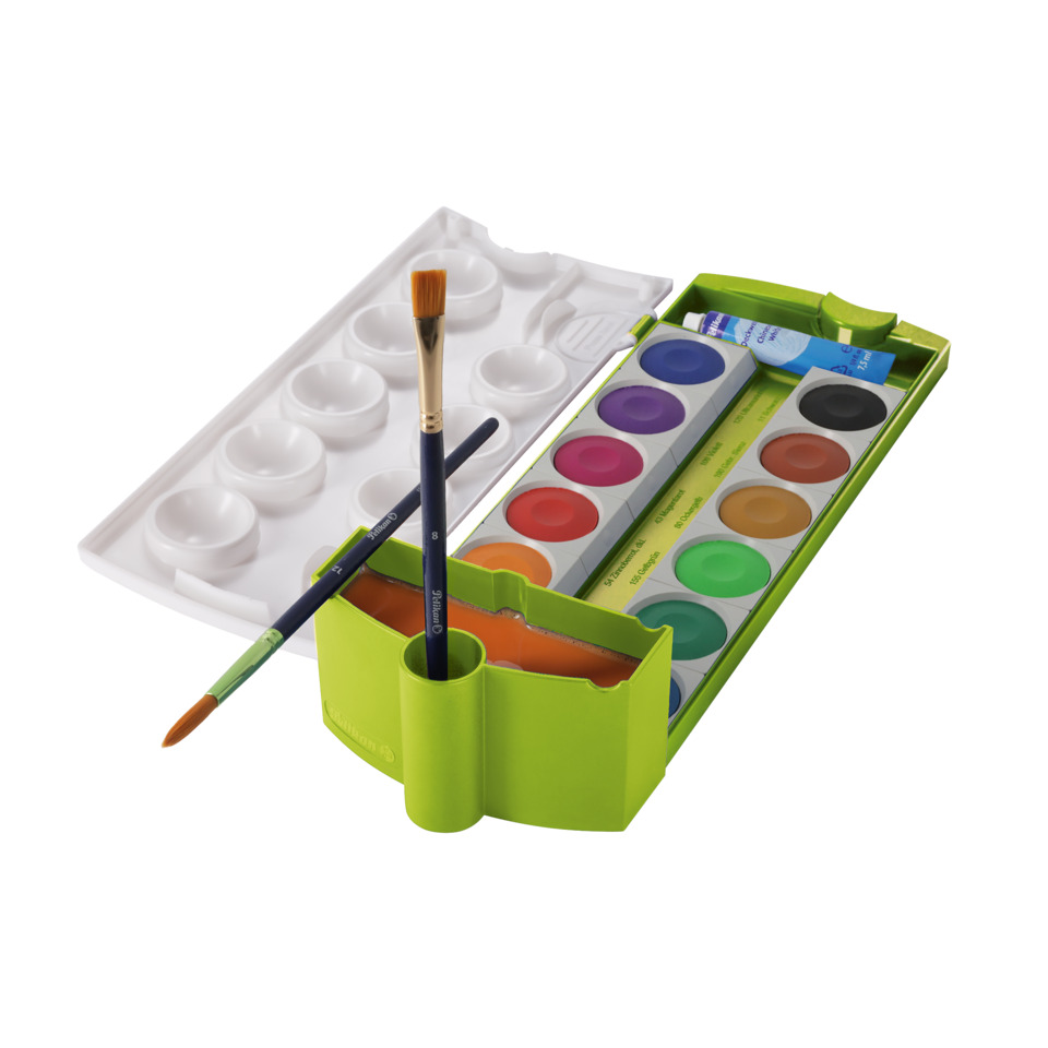 Wassermalset, Farben, Brush, Kunstbedarf, Palette