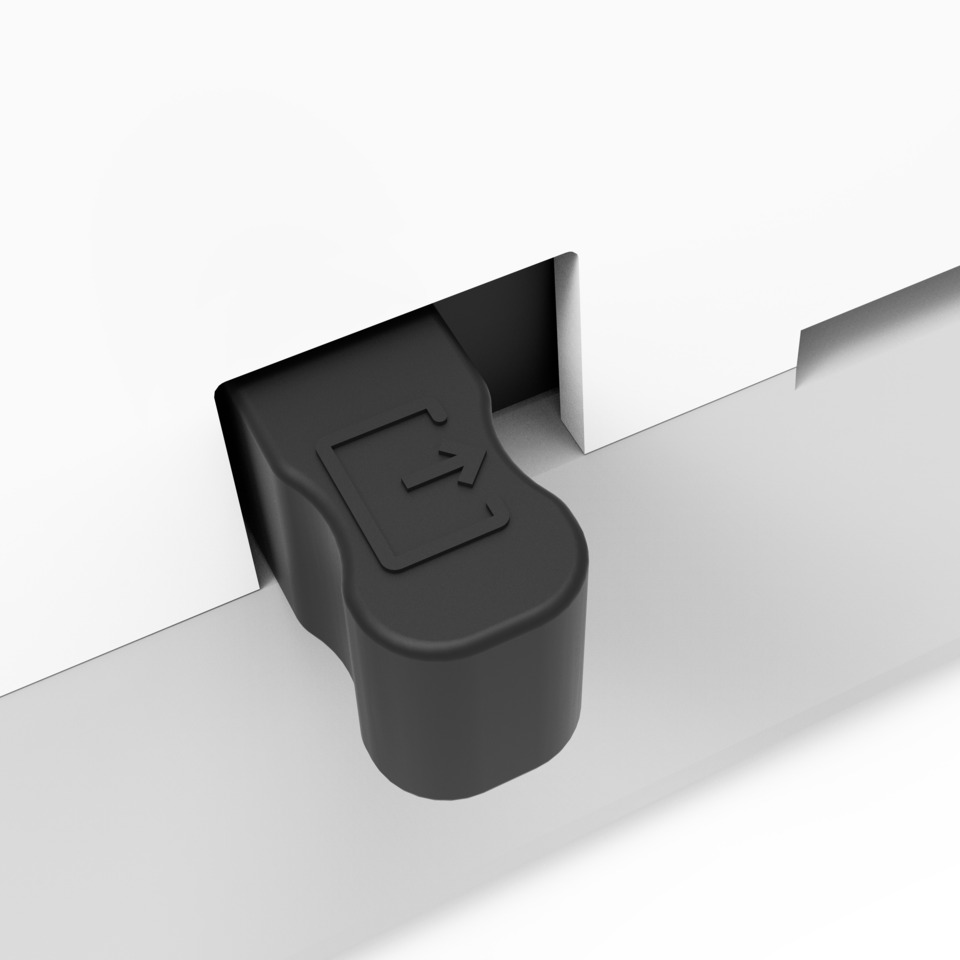 Sicherheitskappe, Kindersicherung, Türstopper, Kunststoffabdeckung, Schlitzführung