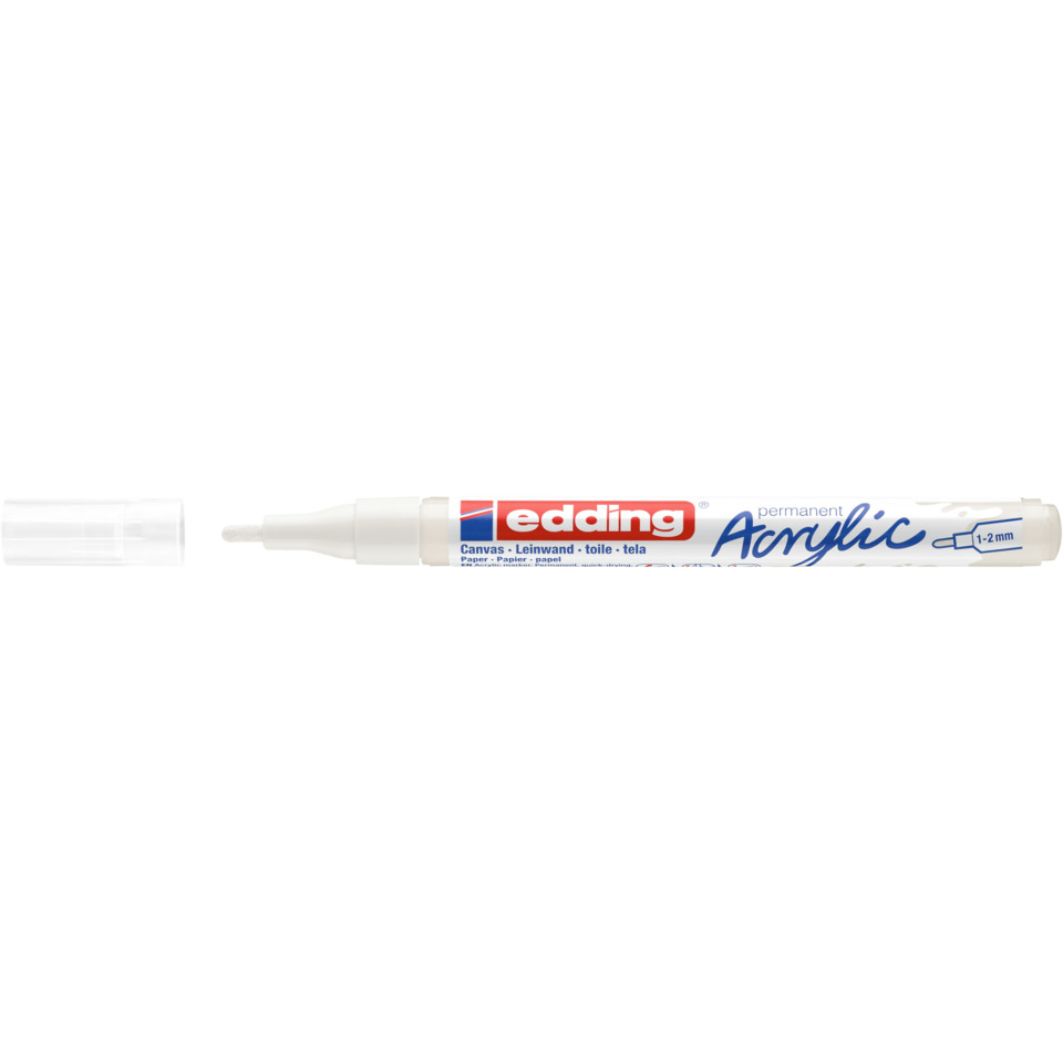 Permanentmarker, Acrylicmarker, WeißerStift, Acrylmarker, 1-2mm Spitze, Acrylicer Stift, Permanentmarker, Weißer Stift, Feinspitze, Edding