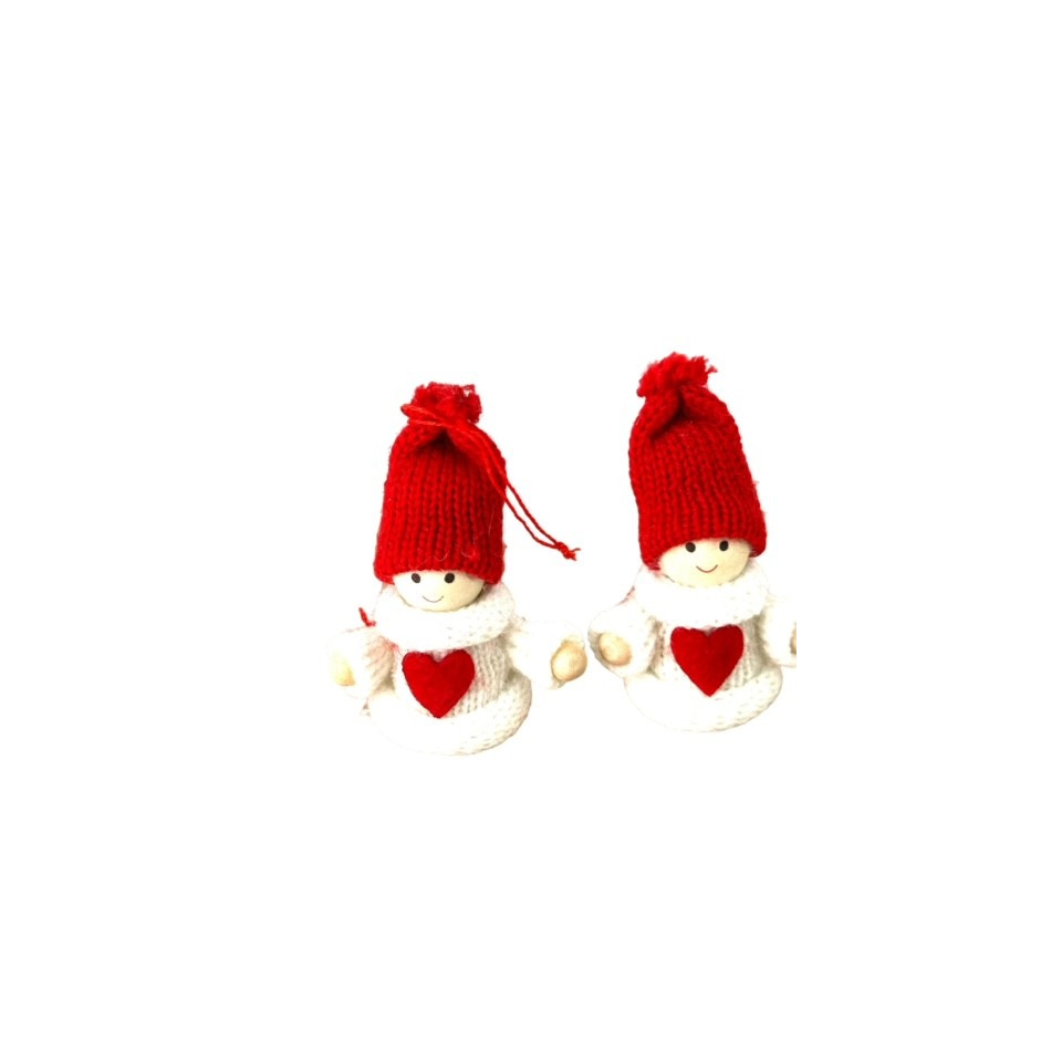 Häuschen, Winterfigur, Herz, Knit, Rot