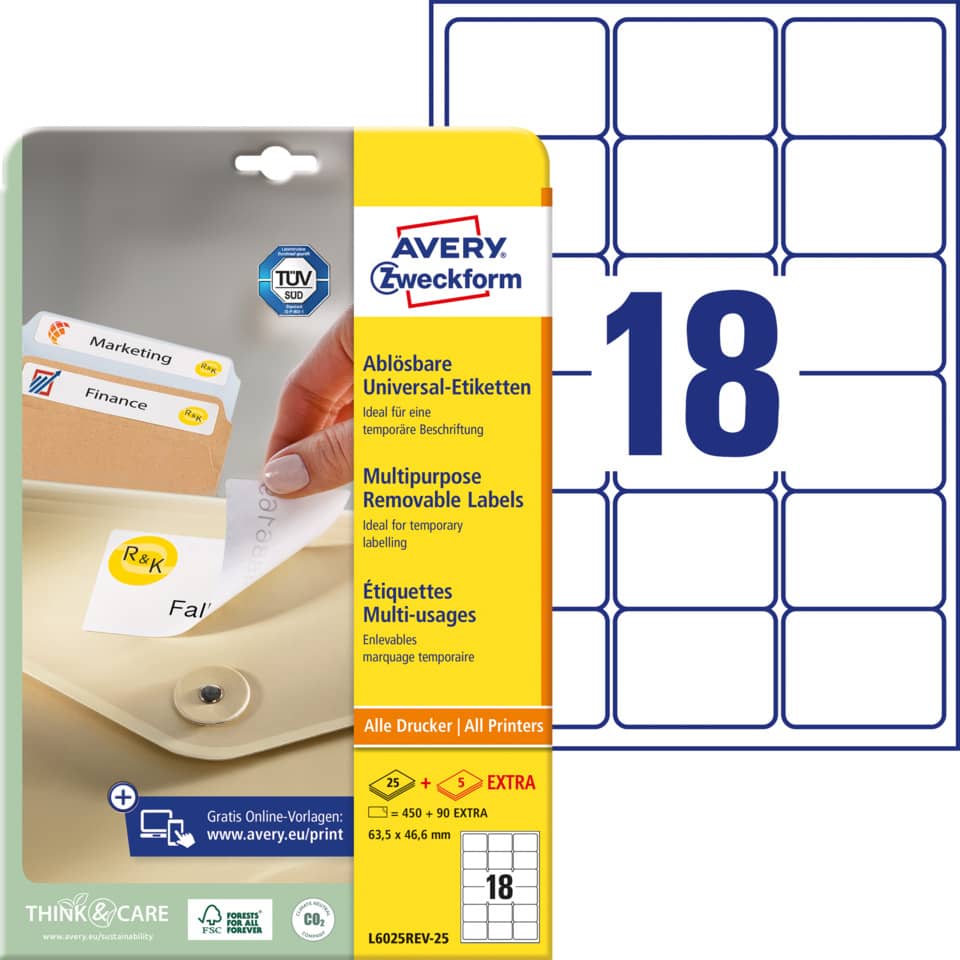 Etiketten, Multifunktionsetiketten, Entnahmedruck, Aufkleber, Organizer