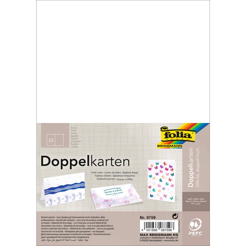 Doppelkarten, Kartenhalter, Papierkarte, Notizkarten, Bastelmaterial