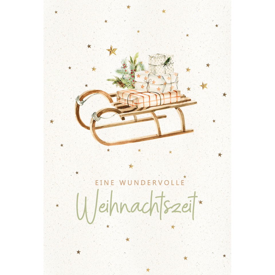 schlitten, geschenke, weihnachten, sternenszene, presents