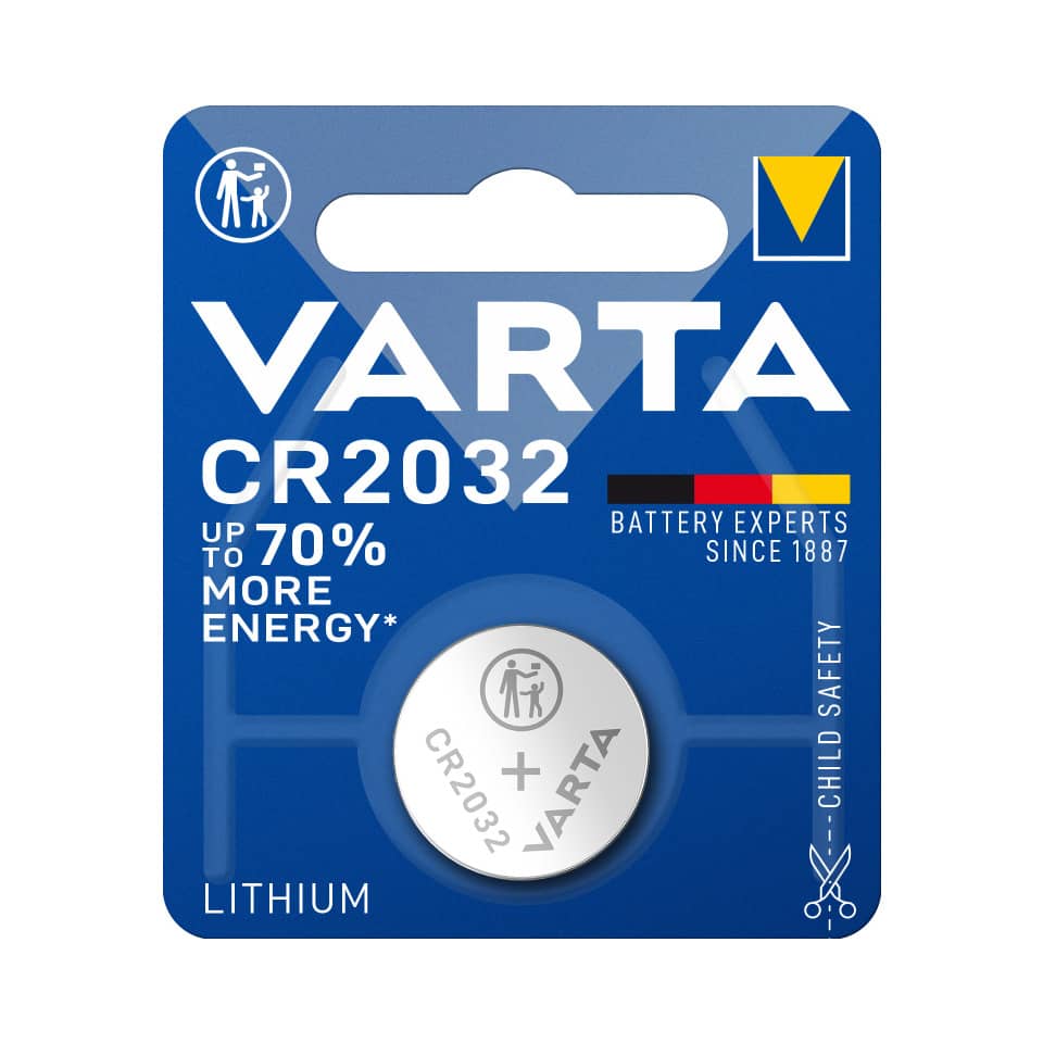 Batterie, CR2032, Lithium, Knopfzelle, VARTA