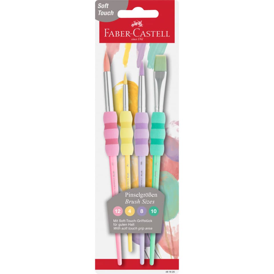Pinsel, Acrylpinsel, Pinselset, Mehrfarbig, Soft-Touch-Griff