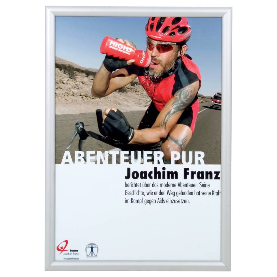Kunstposter, Radfahrer, Roadbike, Helm, Werbetext