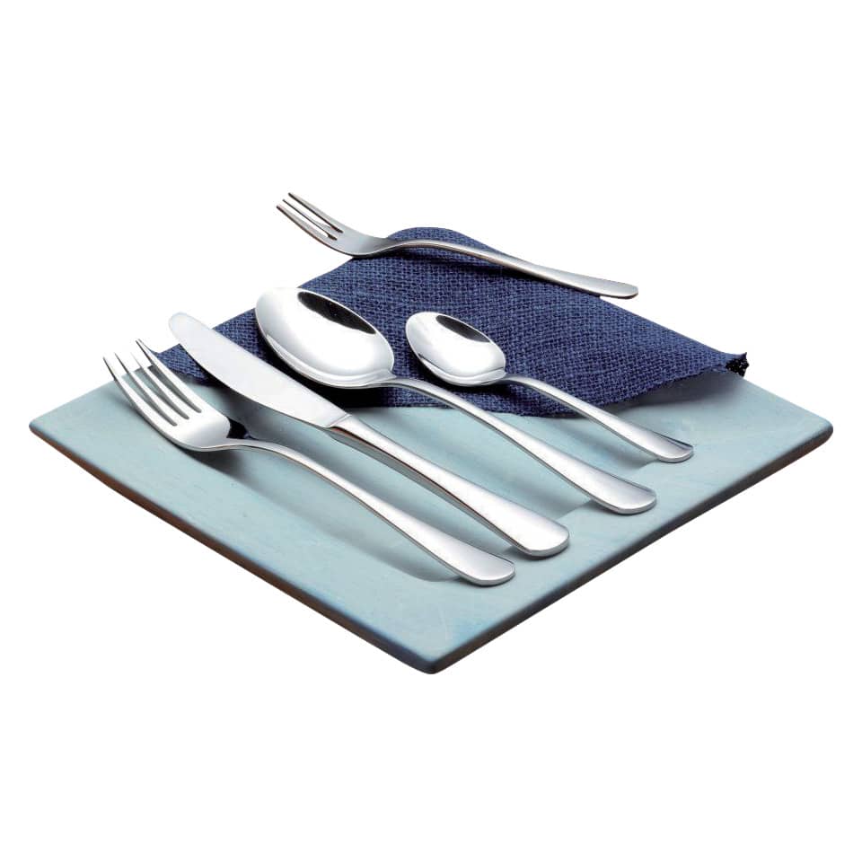 besteck, gabel, messer, löffel, servierplatte