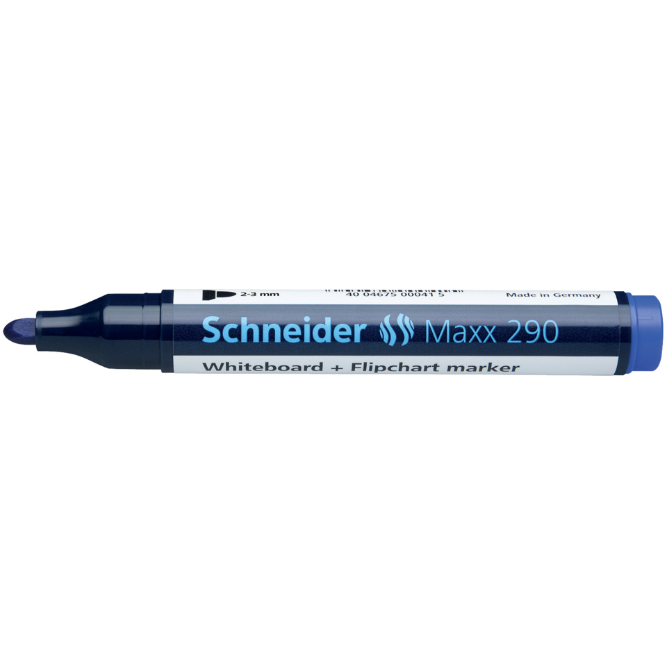 Whiteboard-Marker, Markerstift, blauer Deckel, Spitzfeder, Schneider Maxx 290