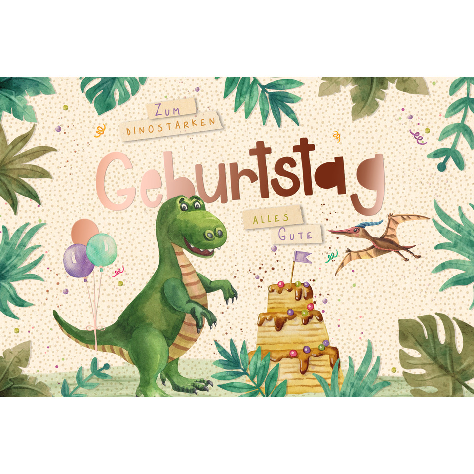 Dinosaurier, Geburtstag, Torte, Grün, Illustration