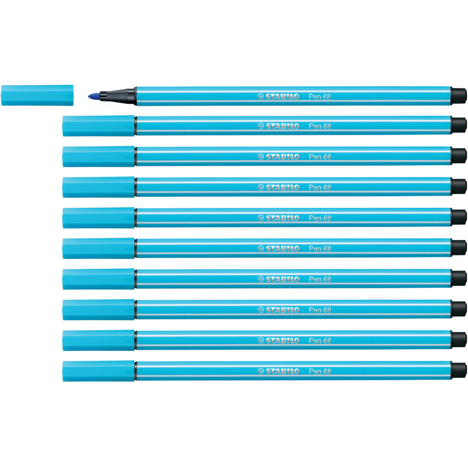 blue, stabilo pen 68, pen set, blue pens, writing instrument