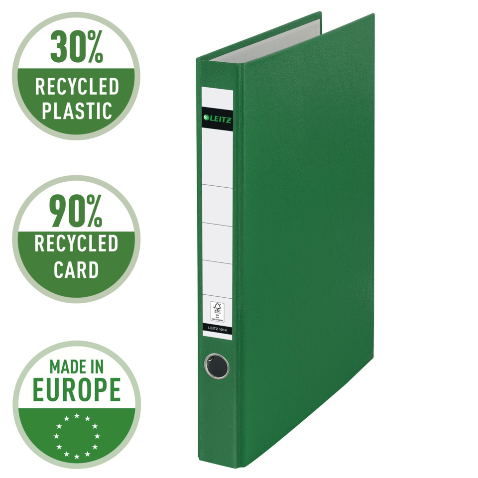 grüner Ordner, Klemmbinder, DIN A4, Kartonbinder, Recycle-Pappe