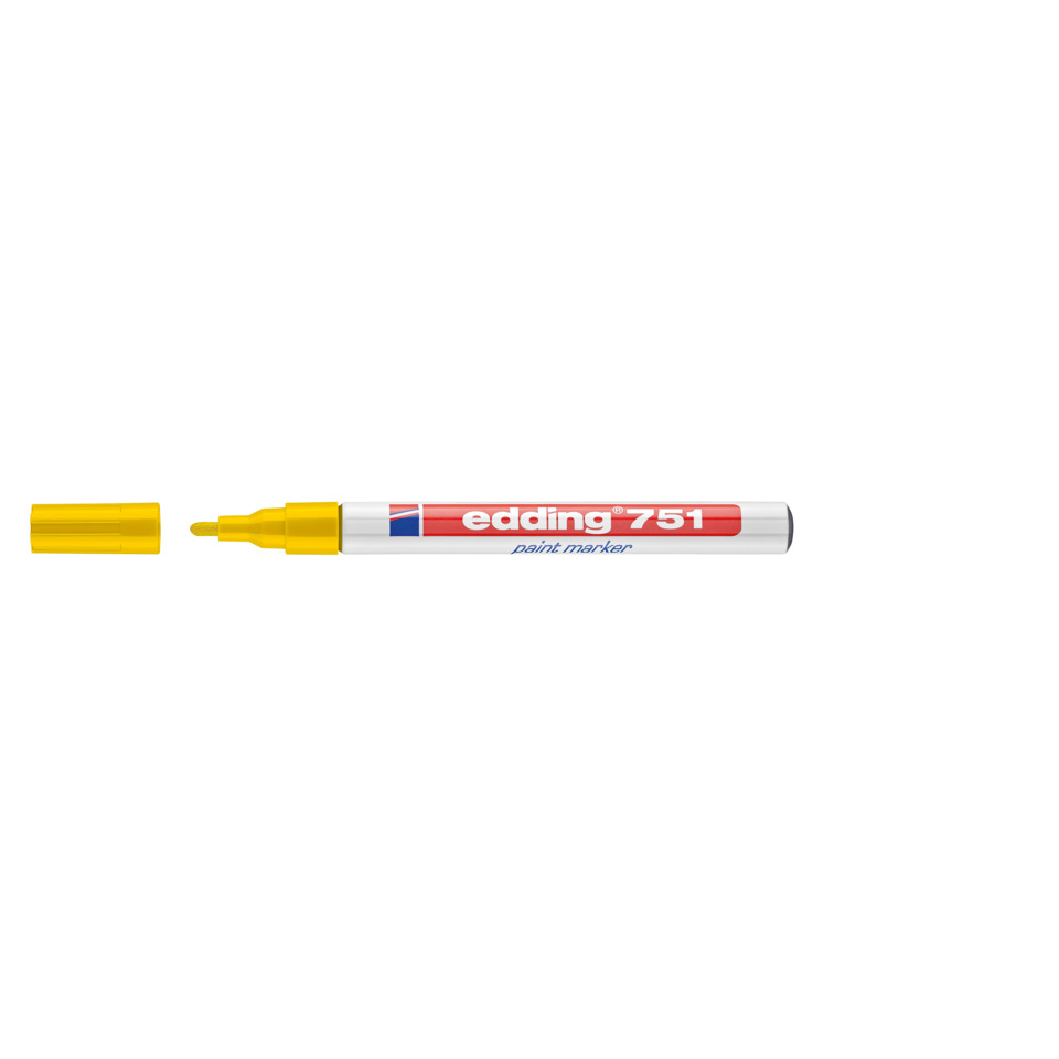Stiftmarker, Marker, gelber Deckel, white body, edding 751