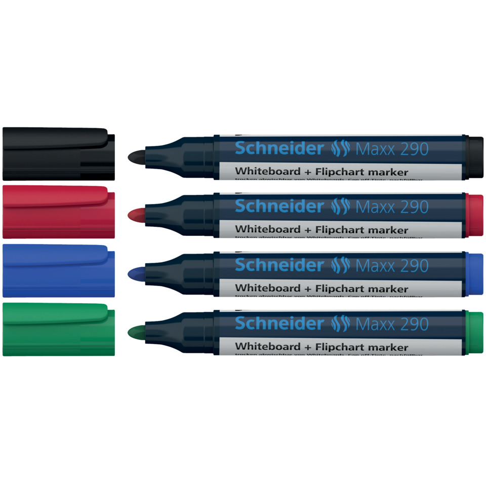 Whiteboard-Marker, Markerstift, Flipchart-Marker, bunte Marker, Schneider Maxx 290