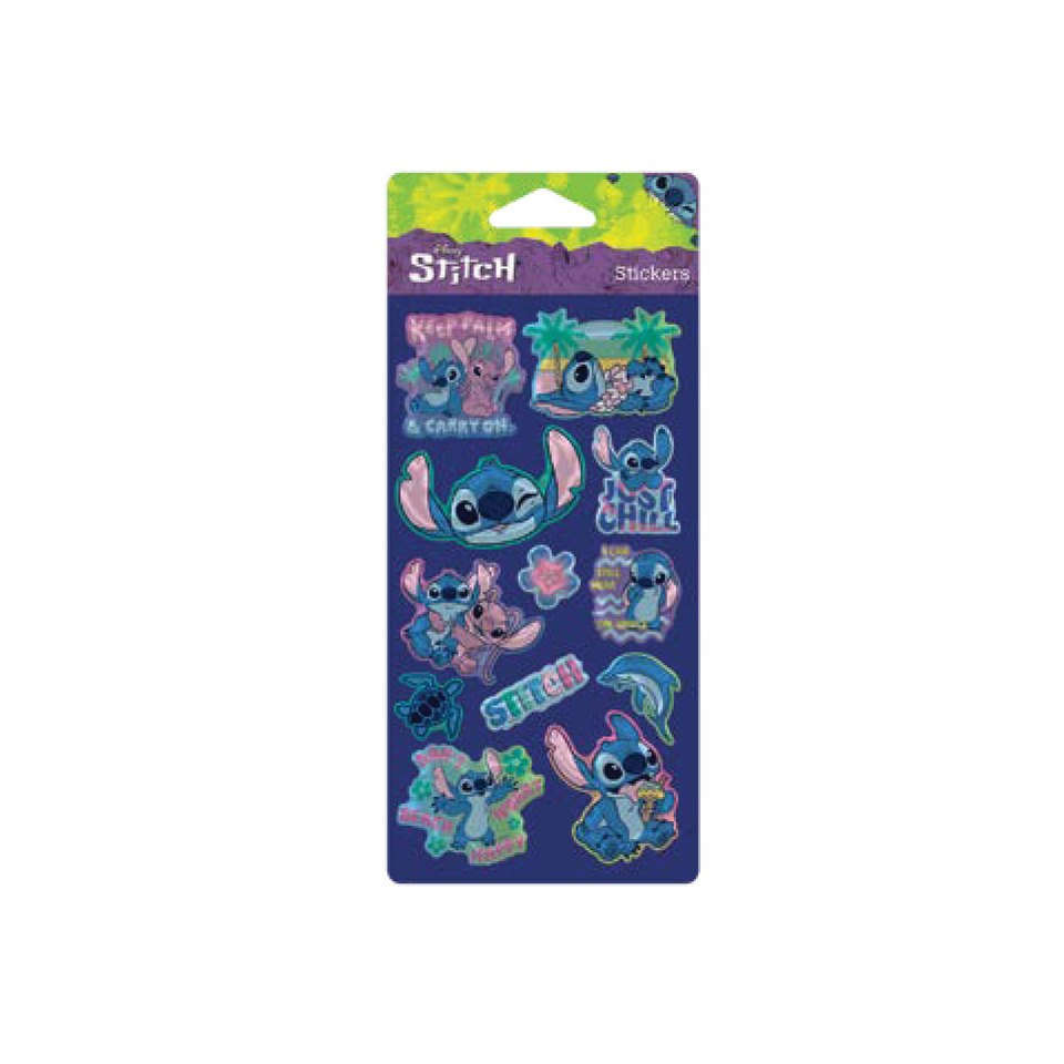 Sticker, Stickers, Charakter, Stitch, Luftiges Meerwesen, Disney Figuren, Aufkleber, Holographisch, Blau, Klebstofffrei