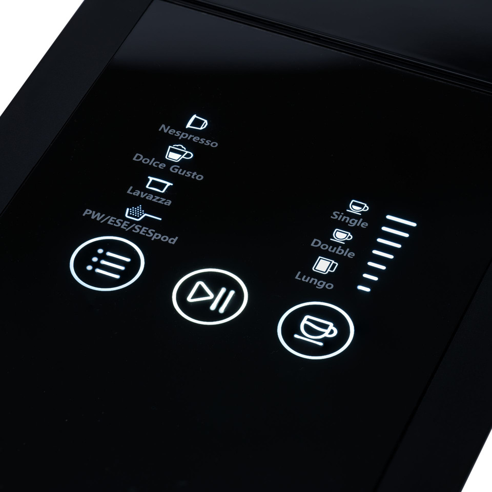 Kaffeemaschine, Bedienfeld, Touchpanel, Kaffeeauswahl, Symbole