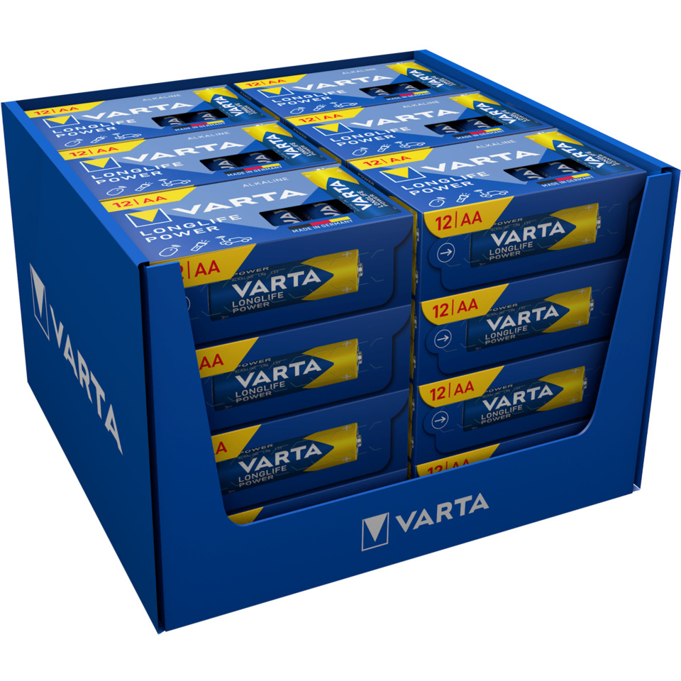 AA-Batterien, Varta, Batteriepack, Lange Lebensdauer, 12er-Pack