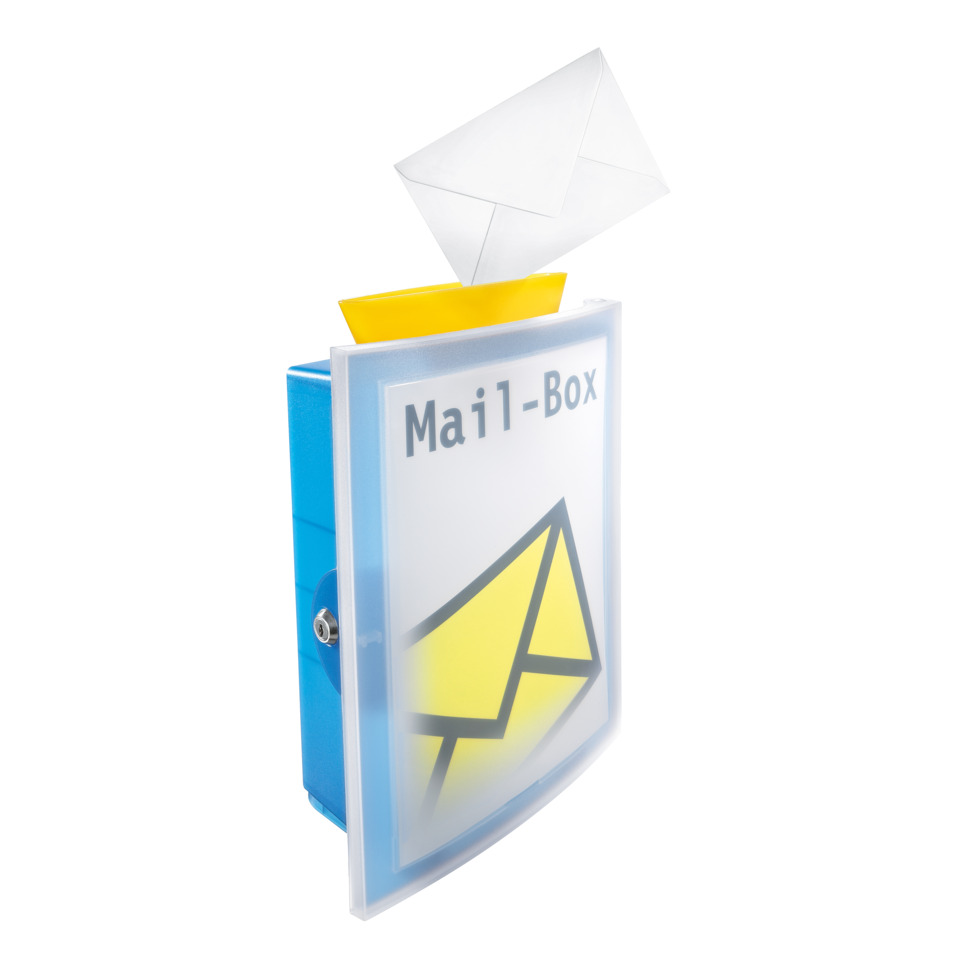 postfach, briefkasten, umschlag, kunststoff, blau
