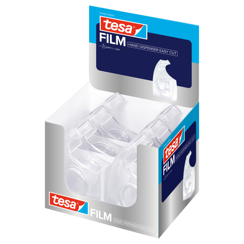 Klebebandrolle, Filmeinsatz, Transparent, Spule, Halterung, Handdispensers, Filmdispenser, Klarer Kunststoff, transparent, Kasseneinheit