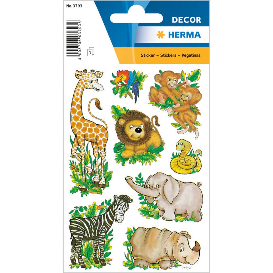 Tierstickers, Tierwald, Zoo-Tiere, Tiermotive, Aufkleberset