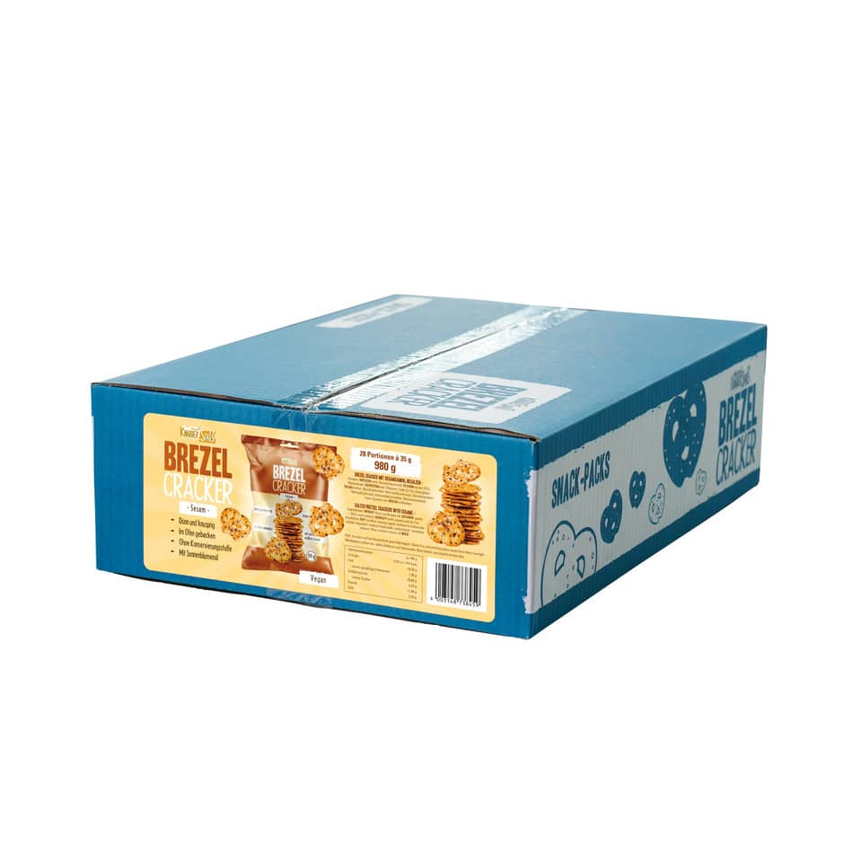 Brezel, Cracker, Snack-Box, Vegan, Blau