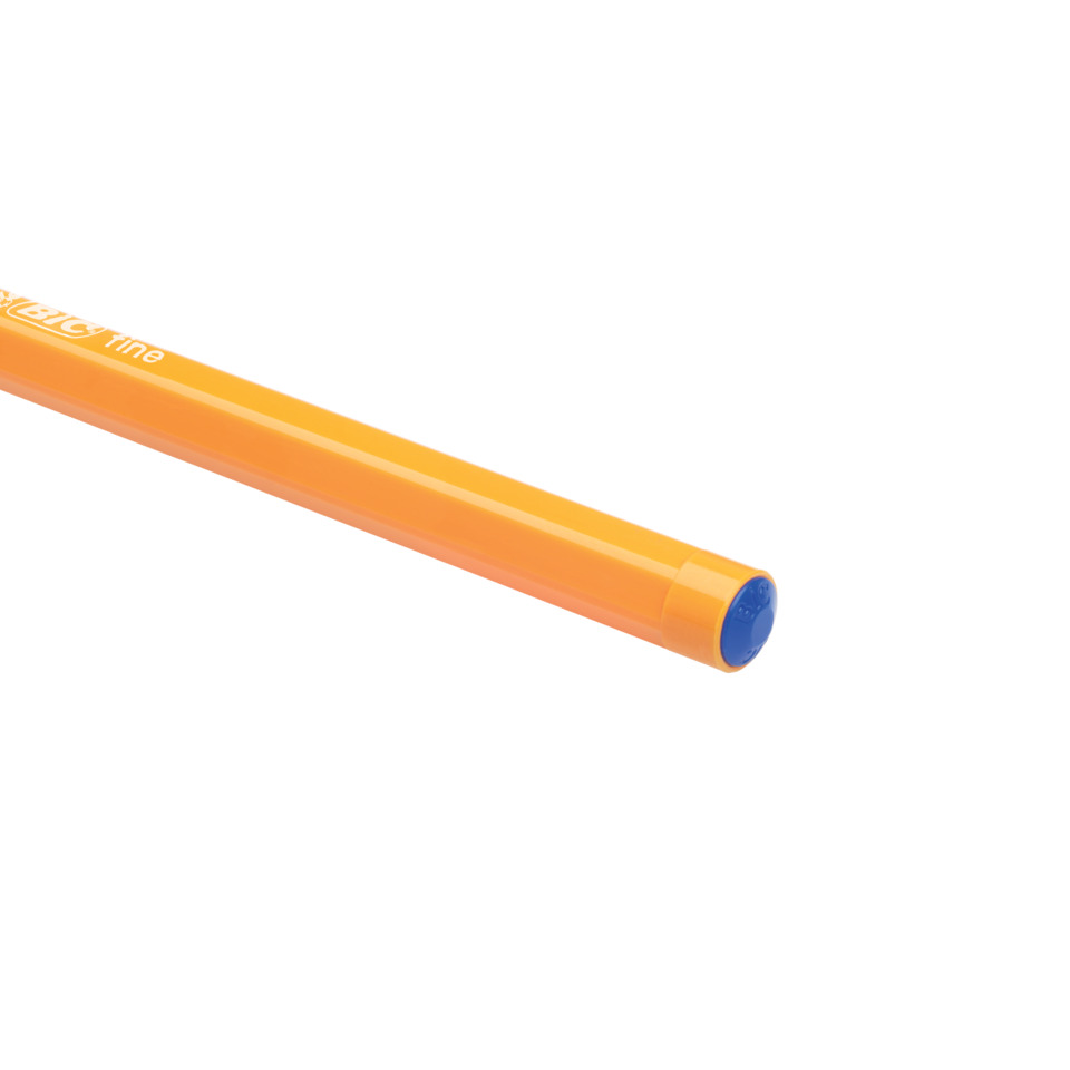 hochwertiger orange Stift, orangefarbener Stift, Kunststift, Kunststoffhülle, Abschlusskappe blau