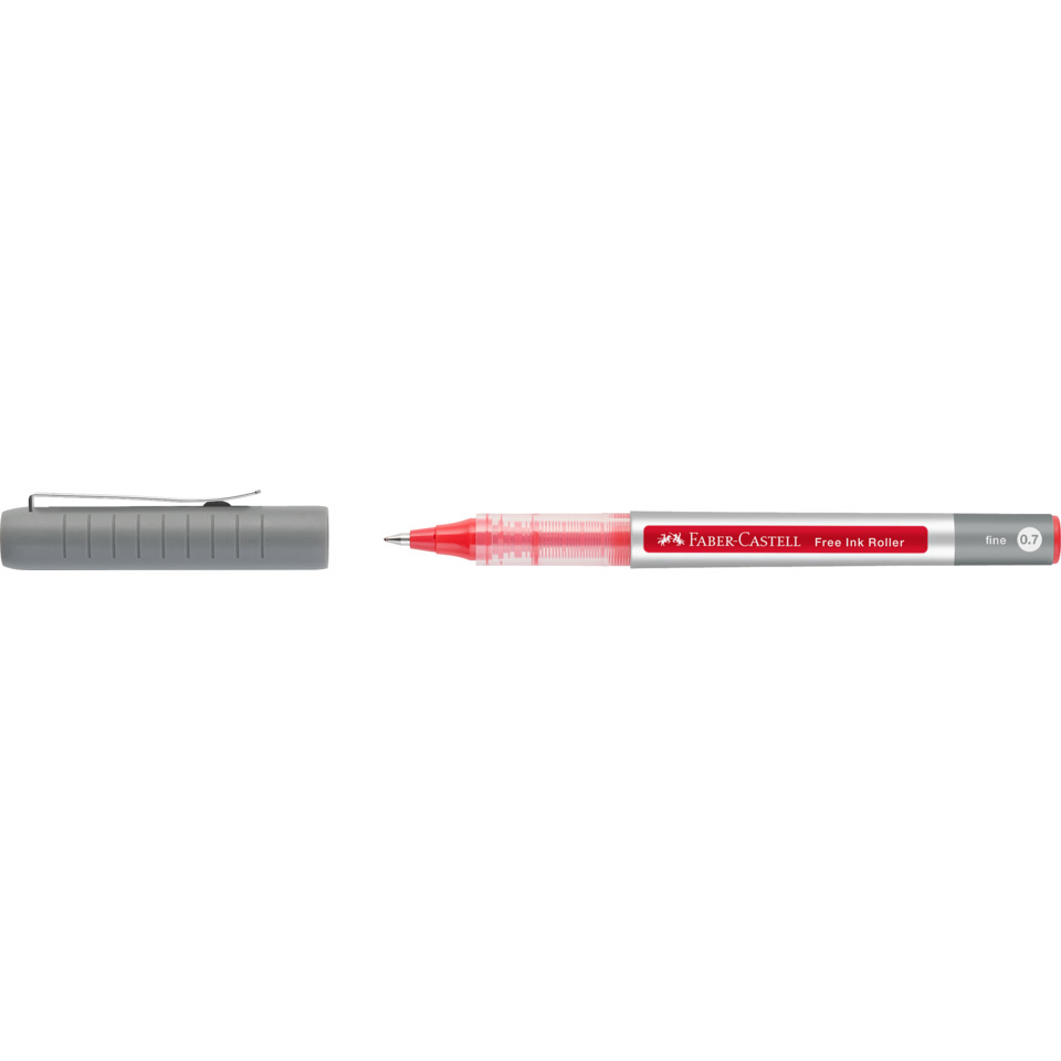 Kugelschreiber, Fineliner, Rot, Transparent, Clip