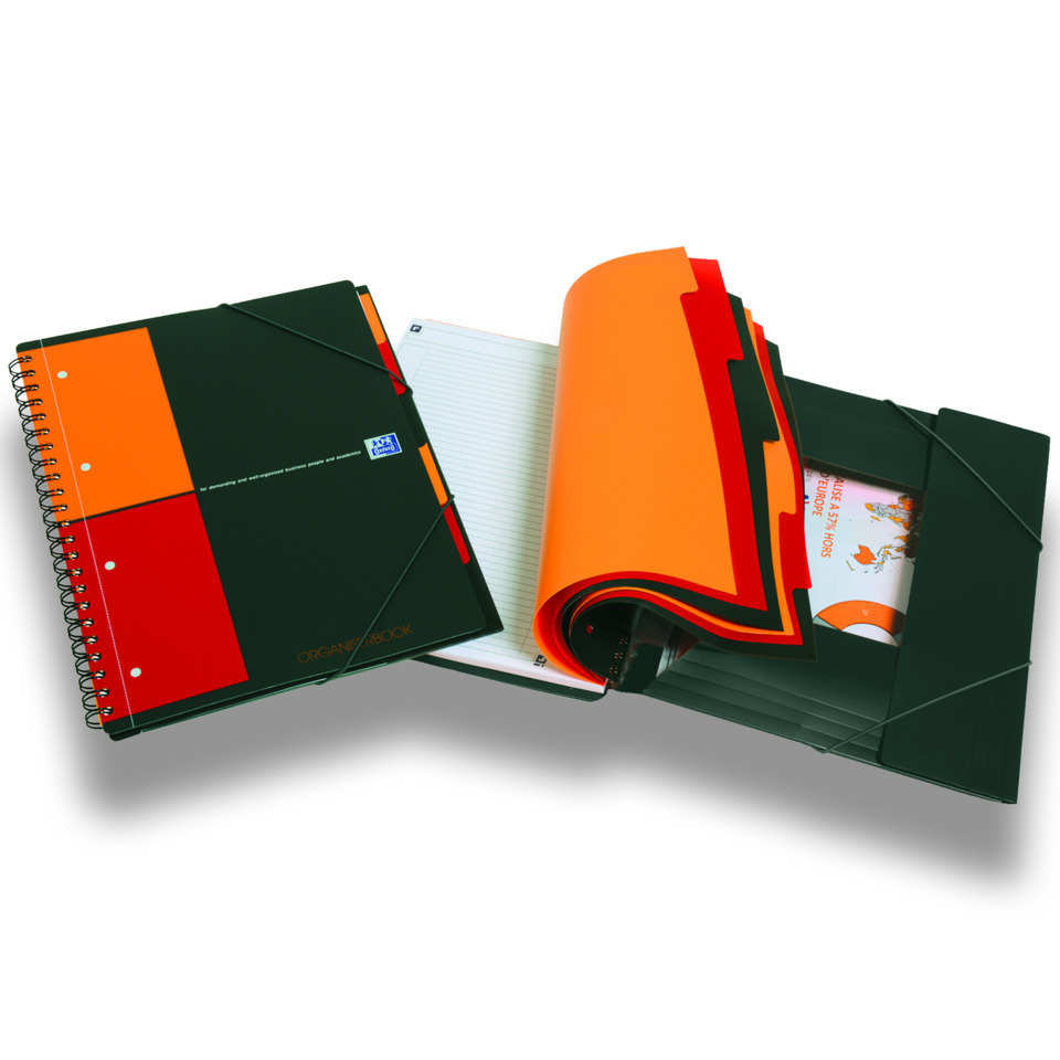 Notizbuch, Spiralblock, Organizer, Kunststoff-Einband, Farbenmix, Ordner, Notizbuch, Spiralblock, Notizheft, Organizer