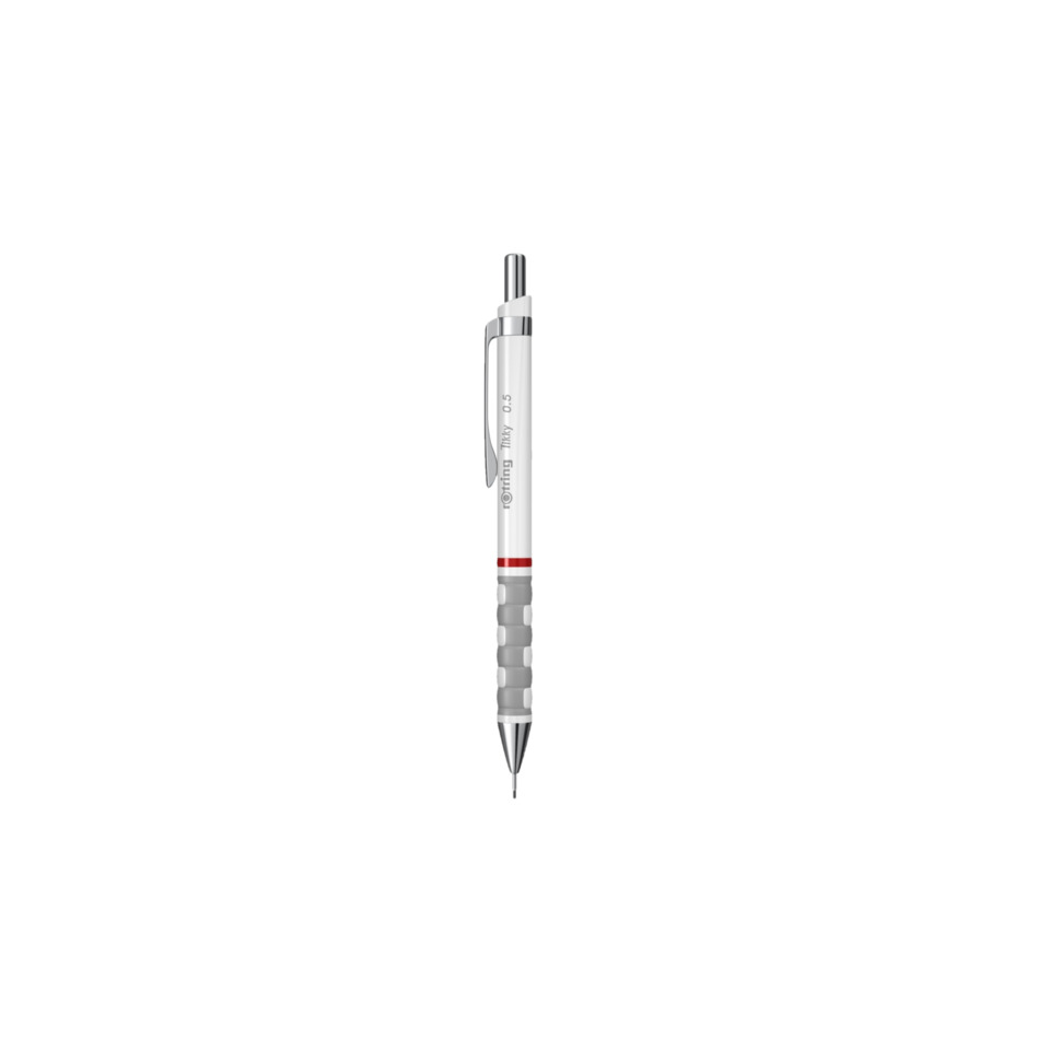 mechanische Bleistift,  retractable, grauer Griff, silberner Korpus, minenstärke 0,5