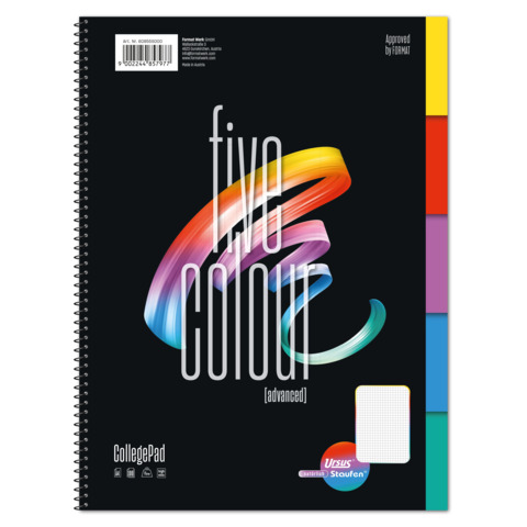 Collegeblock mit Register, A4, 100 Blatt, kariert STAUFEN STYLE 608555000