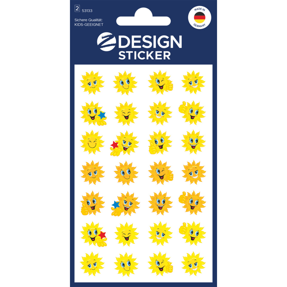 Sonnen-Symbol, Sticker, Design-Sticker, Sonnenfigur, Aufkleber