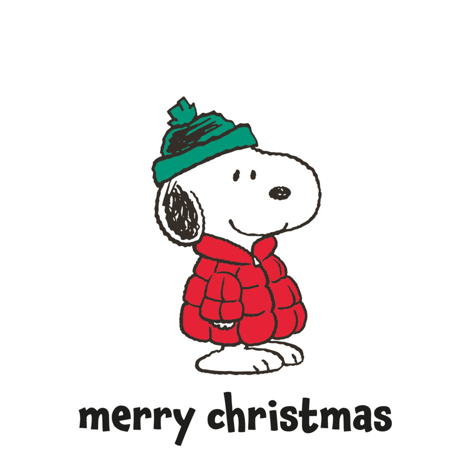 Snoopy, Weihnachten, Pullover, Beiger Hintergrund, Grüner Hut, Rote Jacke, Cartoon