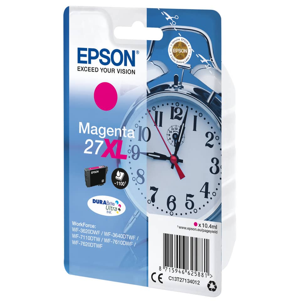 Tintenpatrone, Druckertinte, Magenta, 27XL, EPSON