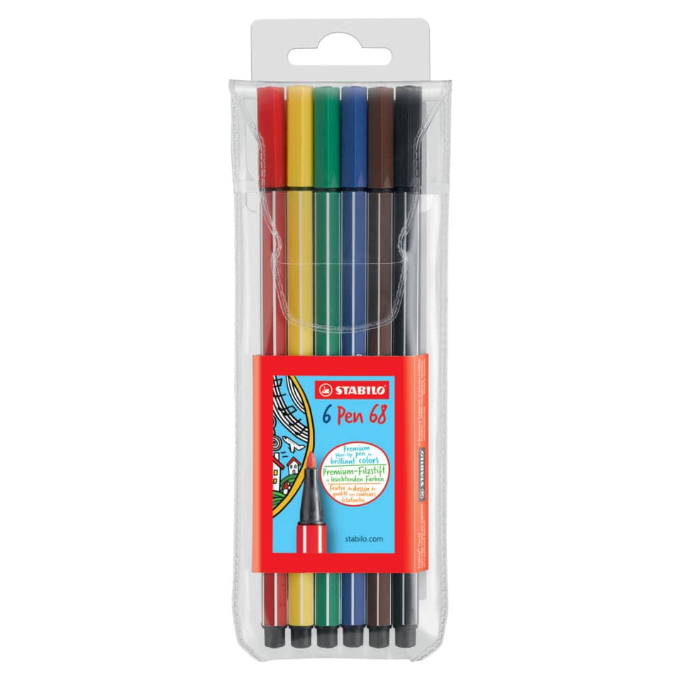 Marker, Buntstifte, Filzstifte, 6er Set, Kunststoffetui
