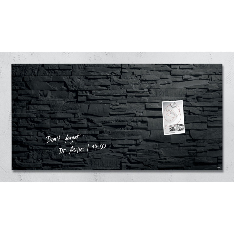 Wandbild, Steinwand, Schwarz, Poster, Textschrift