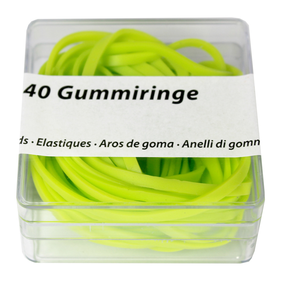 Gummikringe, Silicone, Neon Gelb, Kauﬀechteikk, Elastische Zange