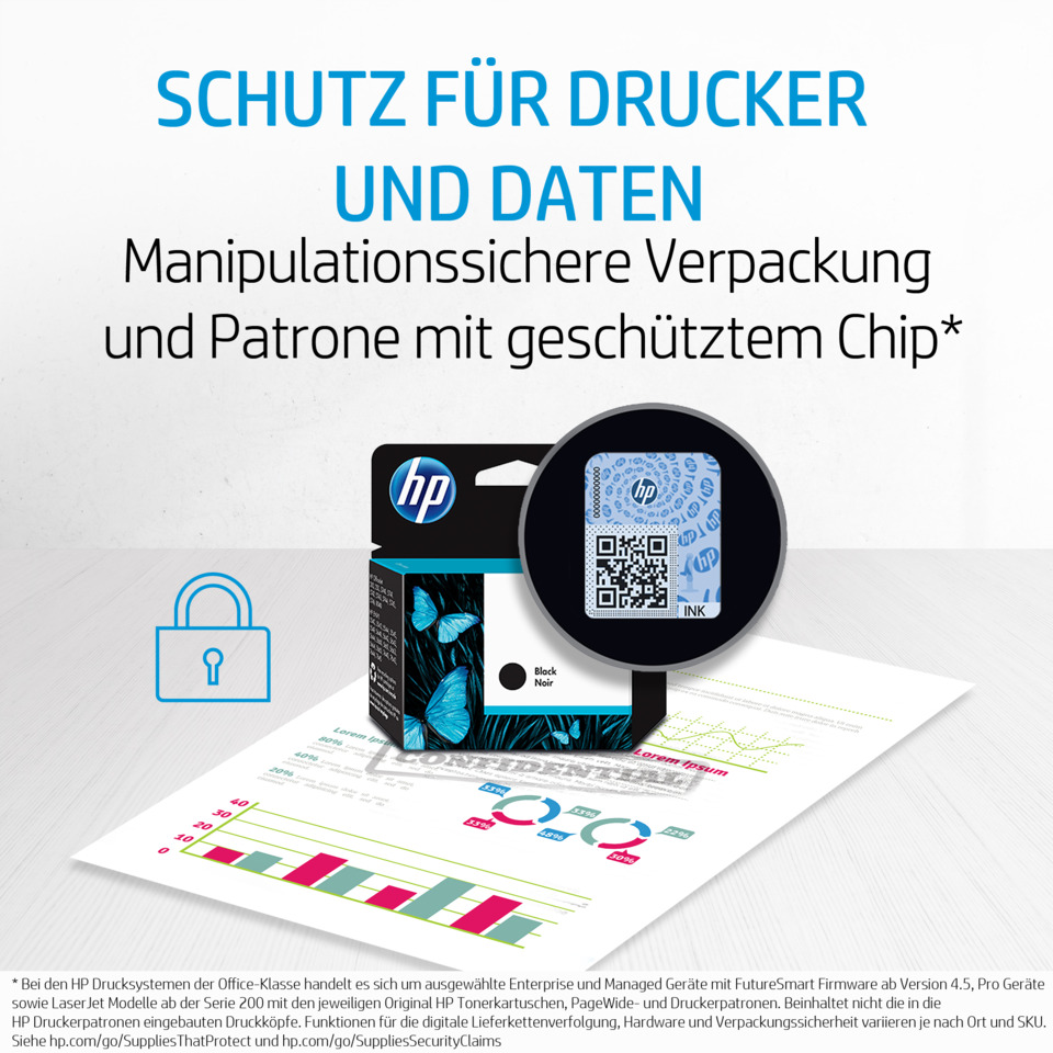 HP Tintenpatrone, Tintenpatrone, Druckerzubehör, Verpackung, QR-Code, druckerpatrone, tintenpatrone, hp patrone, ink cartridge, qr-code